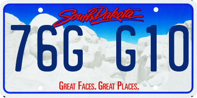 SD license plate 76GG10