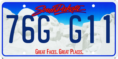 SD license plate 76GG11