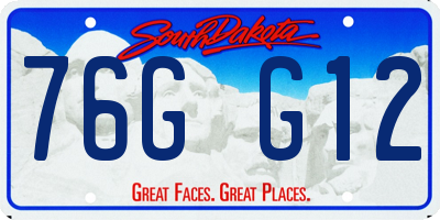 SD license plate 76GG12