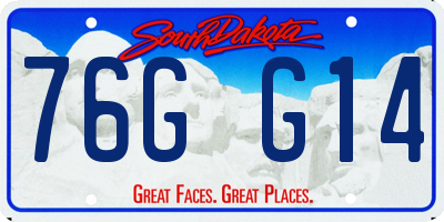SD license plate 76GG14