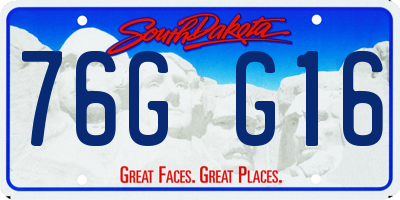 SD license plate 76GG16