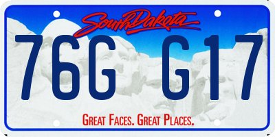 SD license plate 76GG17