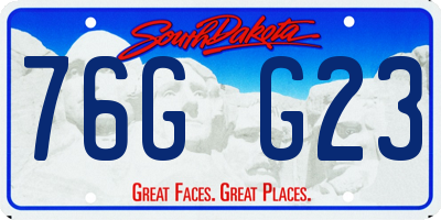 SD license plate 76GG23