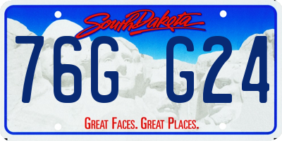 SD license plate 76GG24