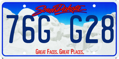 SD license plate 76GG28