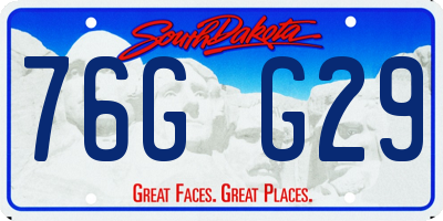 SD license plate 76GG29