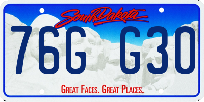 SD license plate 76GG30