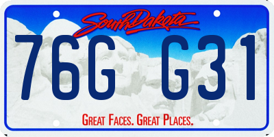 SD license plate 76GG31
