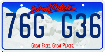 SD license plate 76GG36