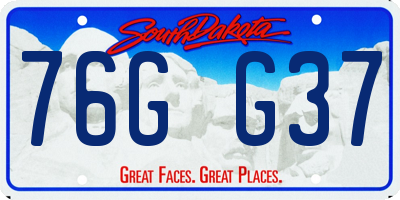 SD license plate 76GG37