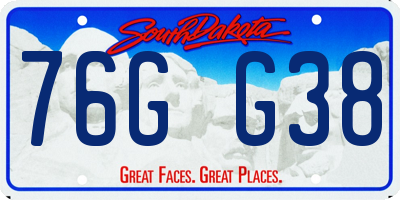 SD license plate 76GG38