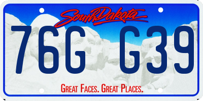 SD license plate 76GG39