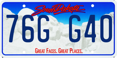 SD license plate 76GG40