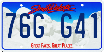 SD license plate 76GG41