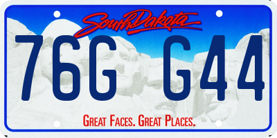 SD license plate 76GG44
