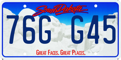 SD license plate 76GG45