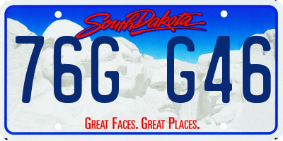 SD license plate 76GG46