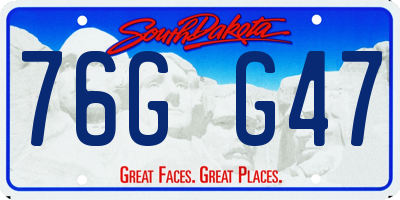 SD license plate 76GG47