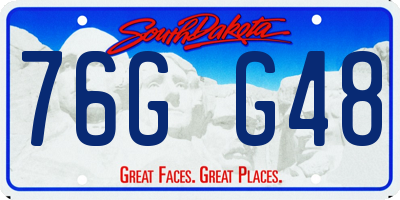 SD license plate 76GG48