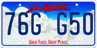 SD license plate 76GG50
