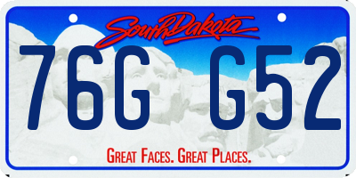 SD license plate 76GG52