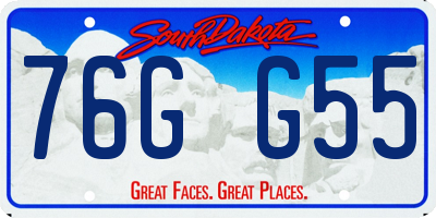 SD license plate 76GG55