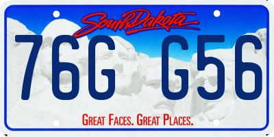 SD license plate 76GG56