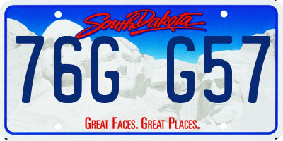 SD license plate 76GG57