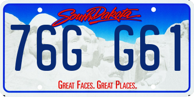 SD license plate 76GG61
