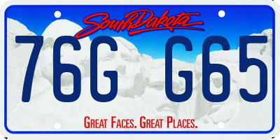 SD license plate 76GG65