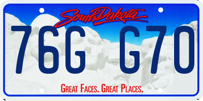 SD license plate 76GG70