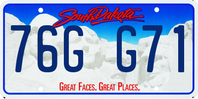 SD license plate 76GG71