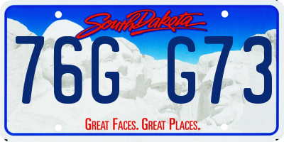SD license plate 76GG73