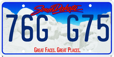 SD license plate 76GG75