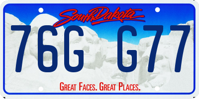 SD license plate 76GG77