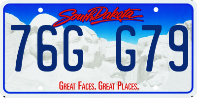 SD license plate 76GG79