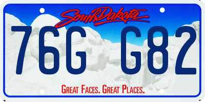SD license plate 76GG82