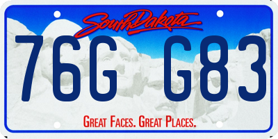 SD license plate 76GG83