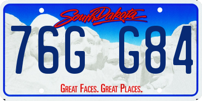 SD license plate 76GG84
