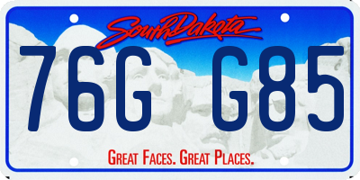 SD license plate 76GG85