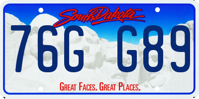 SD license plate 76GG89
