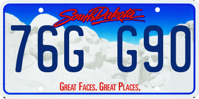 SD license plate 76GG90