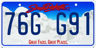 SD license plate 76GG91