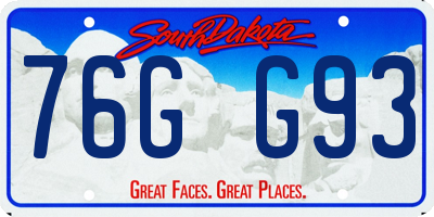 SD license plate 76GG93