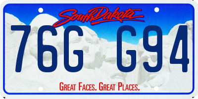 SD license plate 76GG94