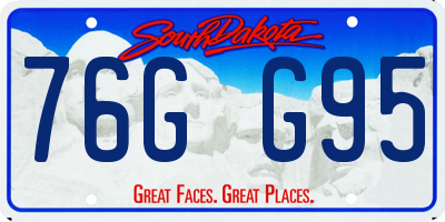 SD license plate 76GG95