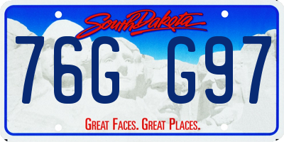 SD license plate 76GG97