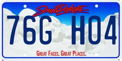 SD license plate 76GH04