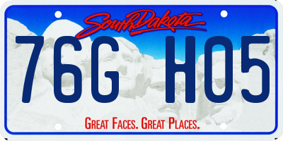 SD license plate 76GH05