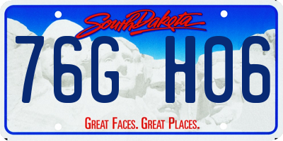 SD license plate 76GH06